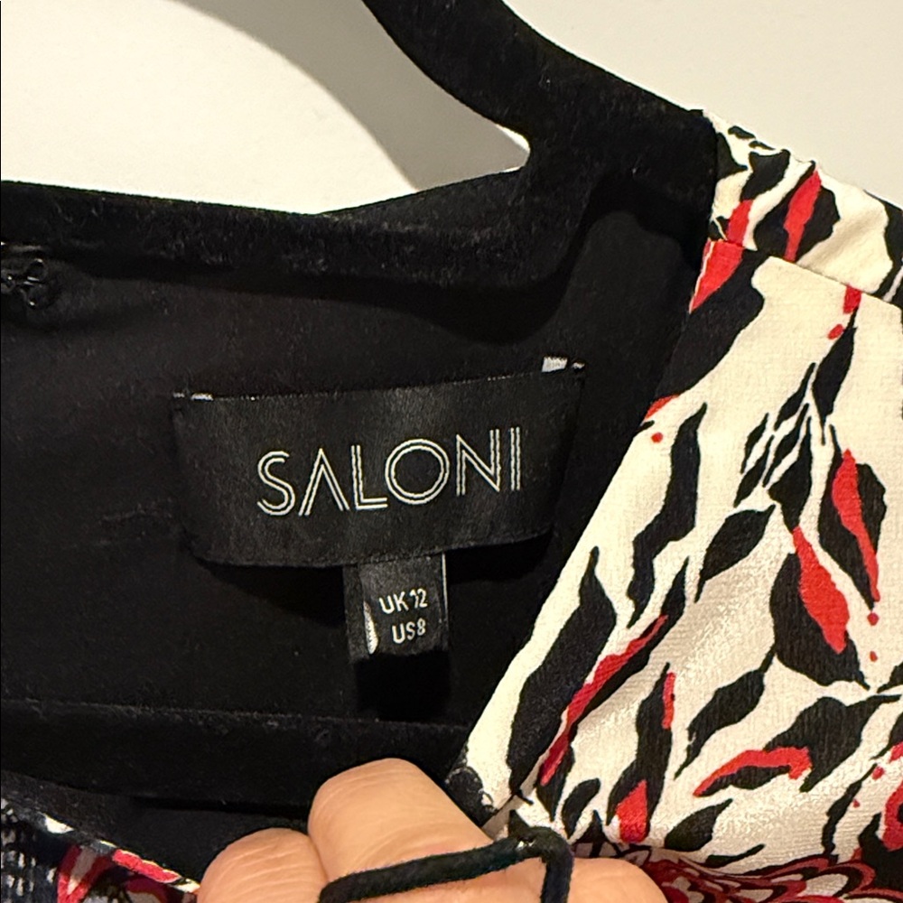 SALONI Red and Black Mid Sleeve Dress - Picture 5 of 6